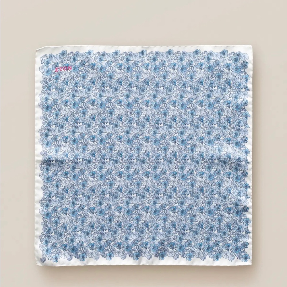 ETON floral blue pocket square